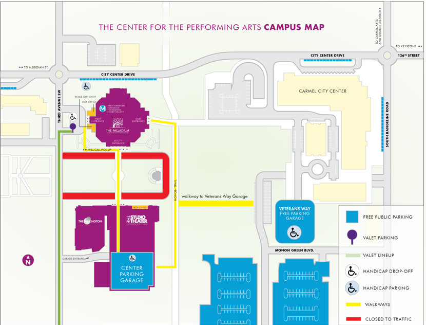 Directions & Parking | The Center for the Performing Arts