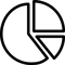 line drawing of a pie chart