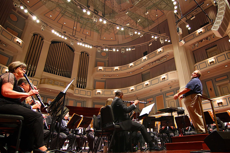The Indiana Wind Symphony performs at the Palladium.