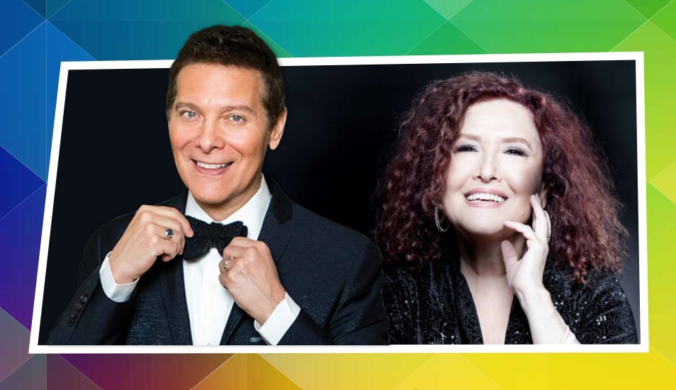 MIchael Feinstein and Melissa Manchester pose with smiles