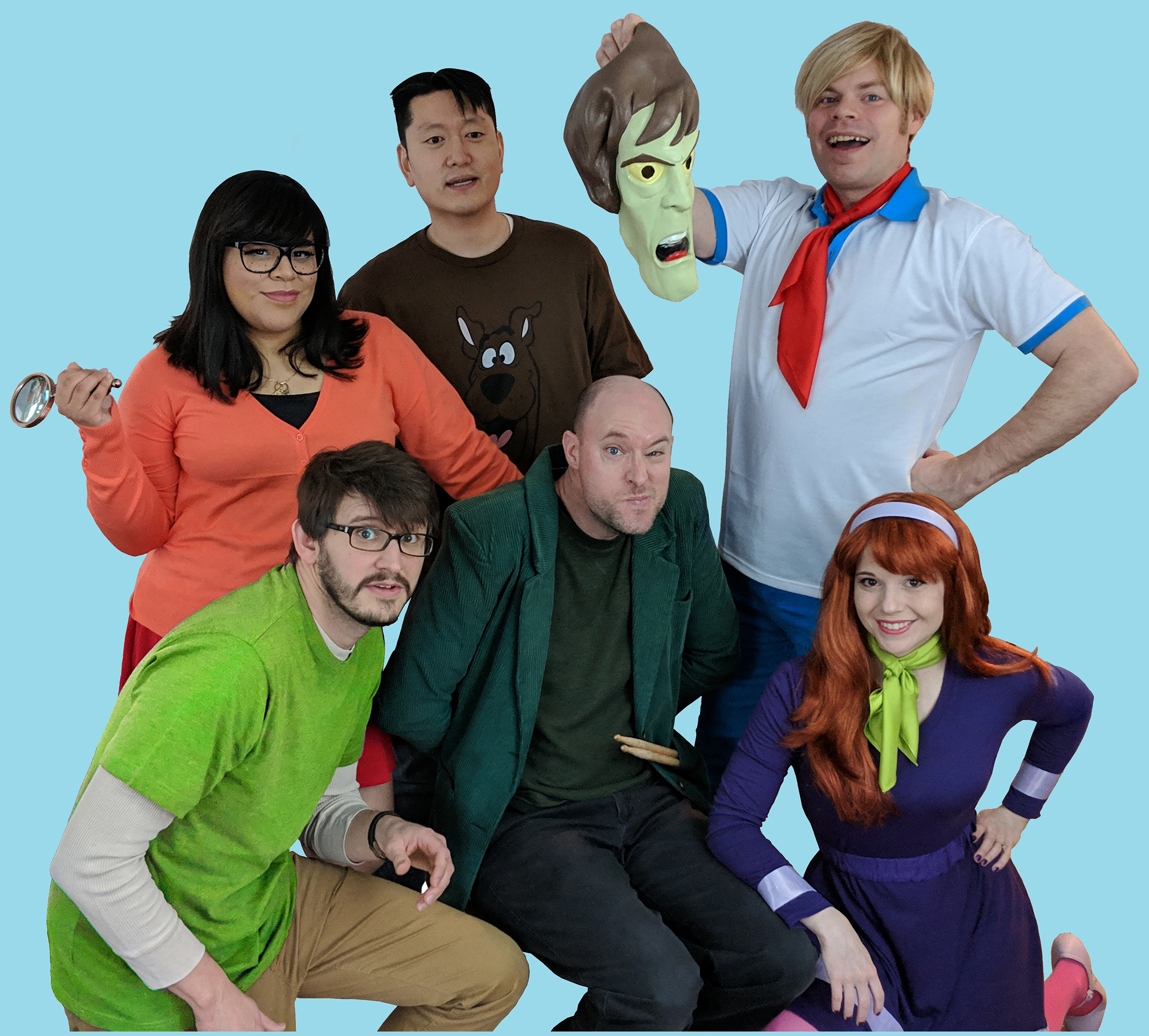 Six members of the Shake Ups dressed as Scooby Doo characters