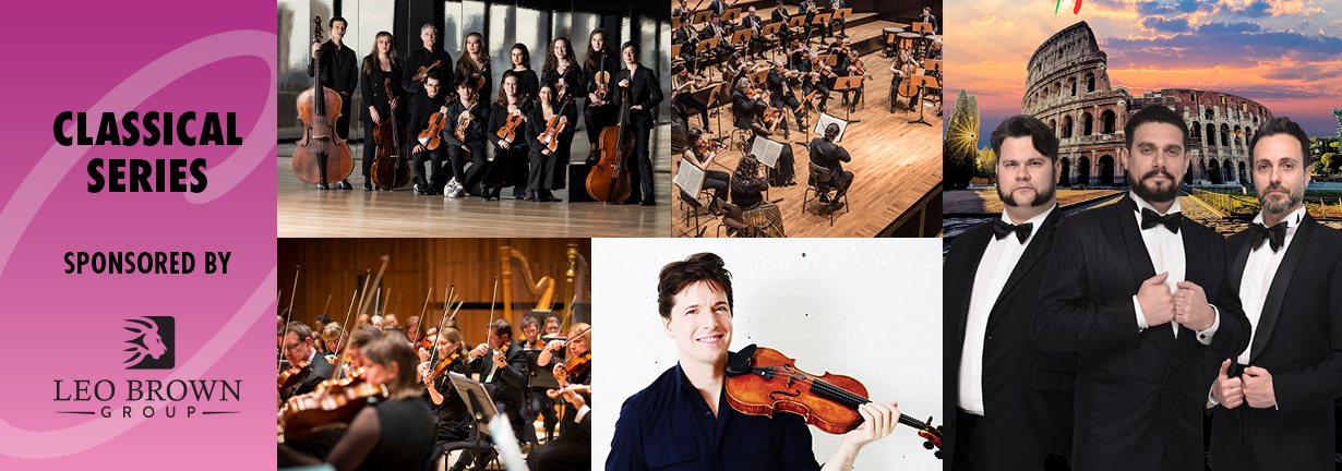 The 2025-26 Leo Brown Group Classical Series includes Les Arts Florissants, Joshua Bell, Three Italian Tenors and more!
