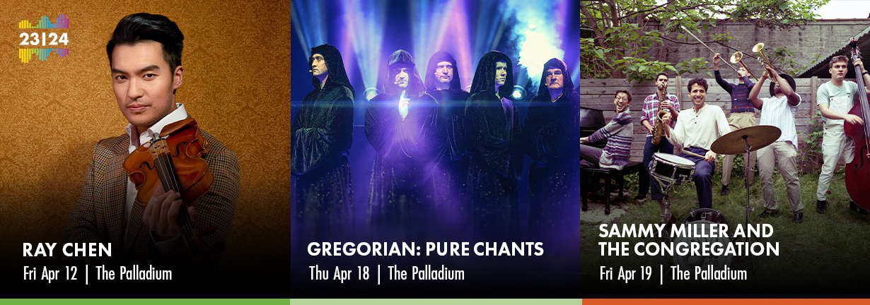 Center Presents events April 12-19: Ray Chen, Gregorian Pure Chants, Sammy Miller and the Congregation
