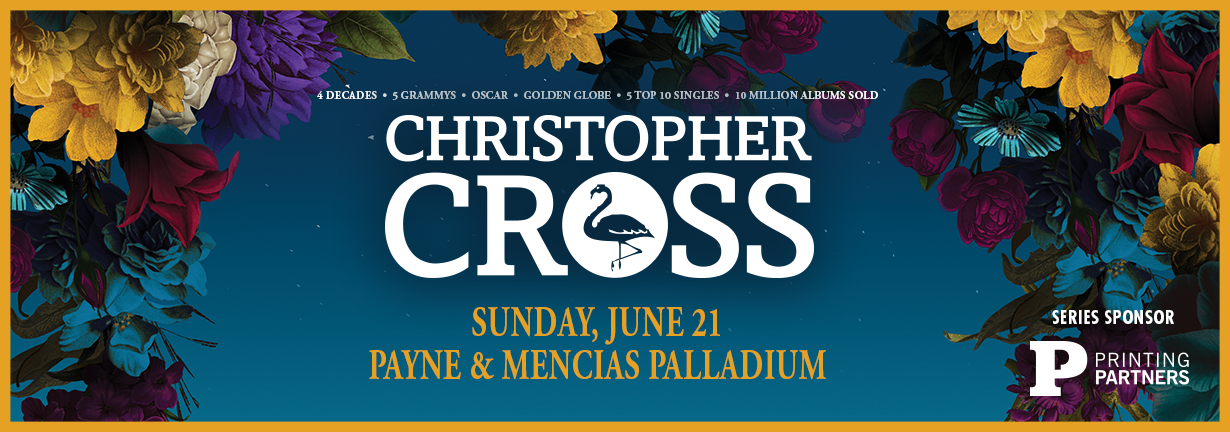 Christopher Cross, Sunday June 21 at the Payne and Mencias Palladium