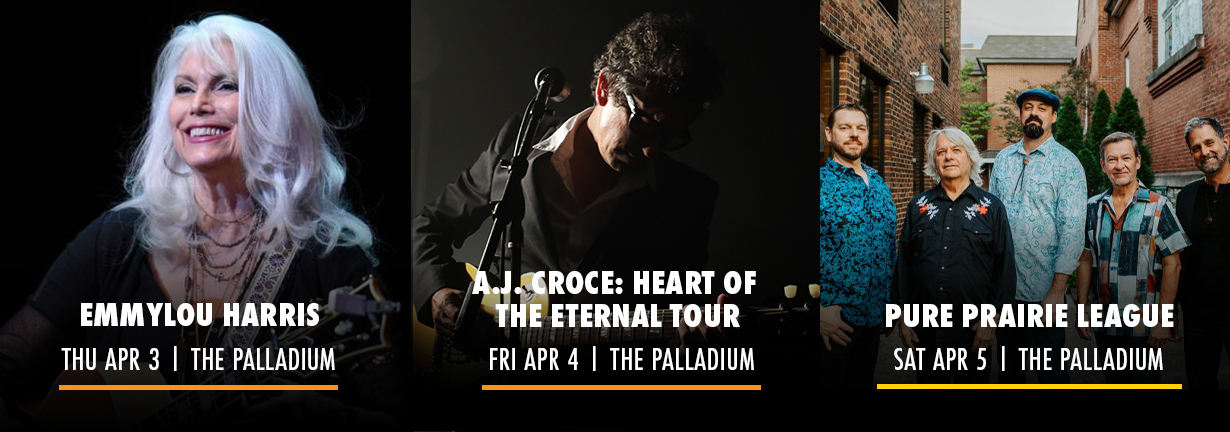 Center Presents events April 3-5: Emmylou Harris, A.J. Croce, Pure Prairie League