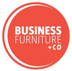 Business Furniture + Co on a red circle.