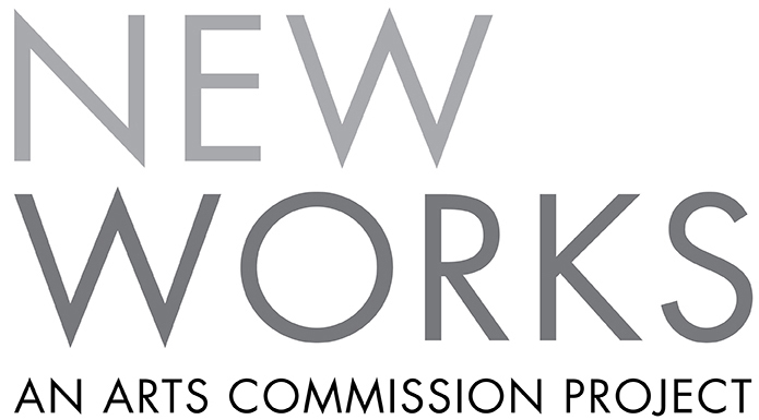 A logo reads "New Works: An Arts Commission Project"