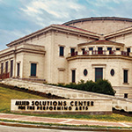 The Payne & Mencius Palladium, home of Allied Solutions Center for the Performing Arts, is a large limestone building with a central dome.